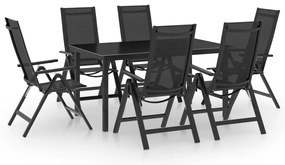 vidaXL Set mobilier de grădină, 7 piese, antracit, aluminiu