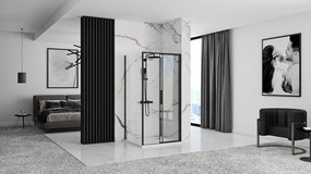 Cabina dus de colt Rapid Slide Negru 140x90cm, Rea