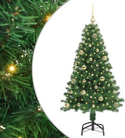 vidaXL Brad de Crăciun artificial Verde 150 cm PVC și Oțel și Plastic