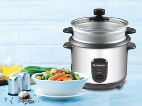 Aparat pentru gătit orez Beper 90.550, 400 W, 1 l, până la 625 g de orez, menținere a căldurii, oțel inoxidabil