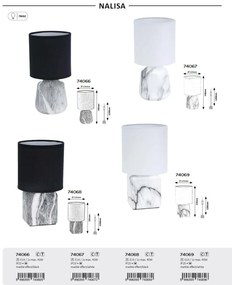 Lampa de masa decorativa marmura/alb Nalisa