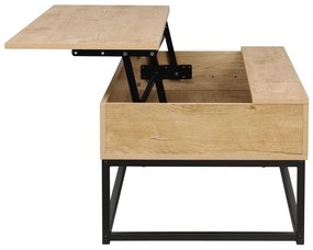 Masă de cafea Lendemain (stejar + negru) (cu sp. depozitare). 1116406