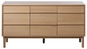 Comodă joasă cu aspect de lemn de stejar 75x140 cm Ponza – Unique Furniture