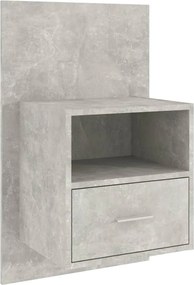 vidaXL Noptieră de perete, gri beton