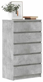 vidaXL Dulap cu sertare, gri beton, 60x36x103 cm, lemn prelucrat