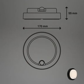 Brilo - Aplică LED reîncărcabilă de exterior cu senzor, 4W/5V, 4400 mAh, IP44, negru