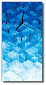 Ceas de perete din sticla vertical Arta grafica abstractizare albastru