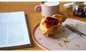 Set ceașcă cu farfurie din gresie Remember Greta, 250 ml, roz