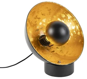 Lampă de masă industrială neagră cu interior auriu - Magna Eglip