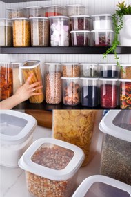 Set caserole depozitare (24 buc) BNMPOLYWS24-51217 plastic 10 x 10 x 9,5 cm Alb P14A