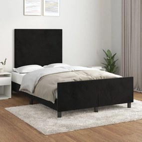 3125625 vidaXL Cadru de pat cu tăblie, negru, 120x200 cm, catifea
