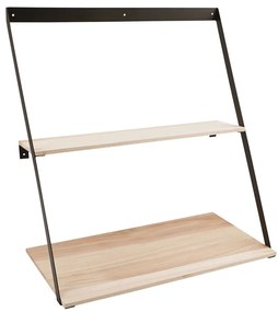 Raft de perete Bern, oțel, pin 50x21x52 cm