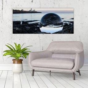 Tablou - Bile de sticlă pe piatră (120x50 cm)