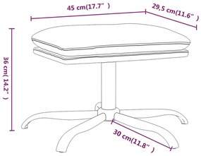 Taburet, maro, 45x29,5x39 cm, piele ecologica lucioasa Maro, Picior negru in forma de stea