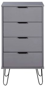 321122 vidaXL Comodă cu sertare, gri, 45x39,5x90,3 cm, lemn masiv de pin