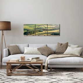 Tablou - Priveliște peisaj (cu ceas) (90x30 cm)