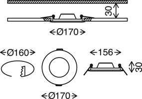 Corp de iluminat LED încastrat dimabil Brilo FLAT LED/12W/230V IP44