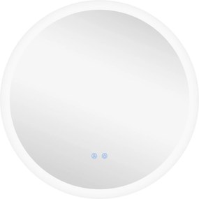 kleankin Oglindă de Baie cu Lumină LED Reglabilă, Întrerupător Tactil, și Funcție de Memorie, Ø60x3 cm, Transparent | Aosom Romania