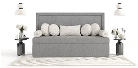Pat gri tapițat 90x200 cm Scala – Maison de Rêve