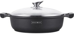Cratiță marmorată cu capac 36 cm, 7L – Royalty Line RL-BR36CM, antiaderentă, ideală pentru gătit în familie