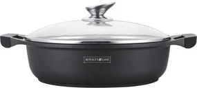 Cratiță marmorată cu capac 36 cm, 7L – Royalty Line RL-BR36CM, antiaderentă, ideală pentru gătit în familie