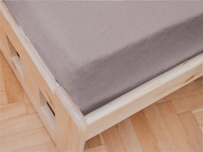 Cearceaf jersey pentru patut copii maro deschis 70 x 140 cm