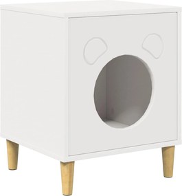 vidaXL Casa pentru pisici Alb 42,5 x 40 x 53 cm Lemn compozit