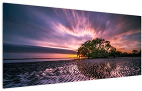 Tablou copacului pe plajă (120x50 cm)