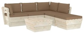 3063560 vidaXL Set mobilier grădină din paleți cu perne, 6 piese, lemn molid