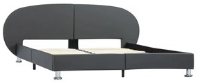 285419 vidaXL Cadru de pat, gri, 180 x 200 cm, piele ecologică