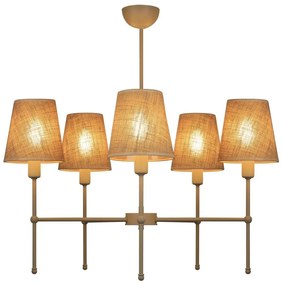 Lustră cu tijă MADELA 5xE14/40W/230V iută/bej