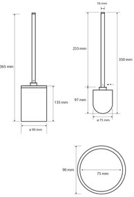 Perie de toaletă Sapho XR306W X-Round White , alb