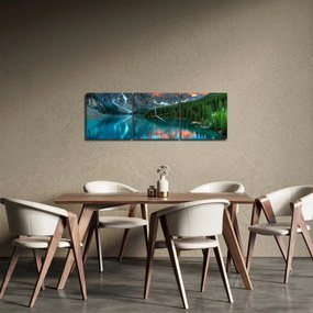 Tablou - Lac turcoaz (cu ceas) (90x30 cm)