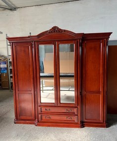 Dulap lemn masiv Briston 4 usi si 2 sertare, 240 × 68 × 233 cm