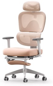 Scaun ergonomic MUSSO E600SE ADAPTIVE, șezut translatabil, cotiere 3D, suport lombar adaptiv, suport picioare, mecanism multifunctional inclinare/blocare, pivotant, Mesh, Roz