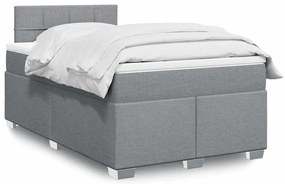 vidaXL Pat box spring cu saltea, gri deschis, 120x190 cm, textil