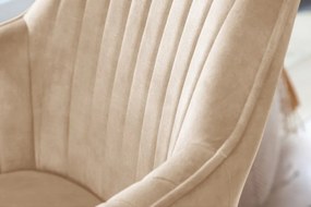 Set de 2 scaune pivotante Livorno catifea sampanie