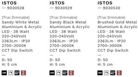 Plafoniera LED design slim ISTOS aurie D-50cm