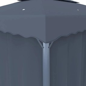 Pavilion cu perdele  siruri lumini LED, antracit, 3x3 m Antracit, 3 x 3 m