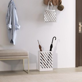 HOMCOM Suport pentru Umbrele cu Tavă pentru Colectarea Picăturilor și 4 Cârlige, 28x14x41 cm, Alb | Aosom Romania
