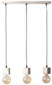 Lustra cu 3 pendule rustica fabricata manual din lemn ALASKA