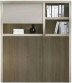 Biblioteca suspendata ROMA 5, stejar ferrara/gri mat, PAL laminat, 120