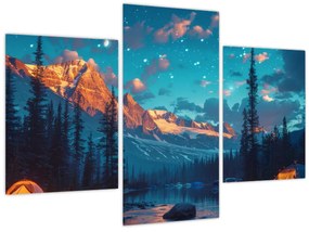 Tablou - Camping în munți (90x60 cm)