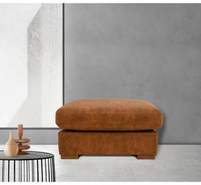 Taburet maro coniac cu tapițerie din imitație de piele Hamburg – Scandic