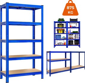 Raft cu capacitate mare HEAVY, max. 875kg, 90x40x180cm, albastru Monzana