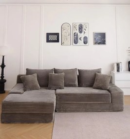 Canapea Colțar Memory Foam HD Soft Lounge | Design Modern &amp; Confort Premium | 5 Culori Disponibile | AlmaCasa (Culoare: Grej)