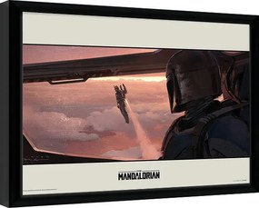 Poster înrămat Star Wars: The Mandalorian - Fly