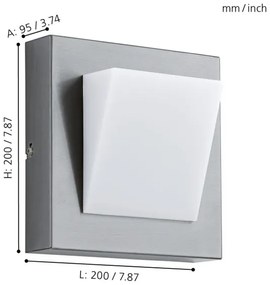Eglo 94114 - Corp de iluminat LED exterior GALARY 1 1xLED/3,7W/230V