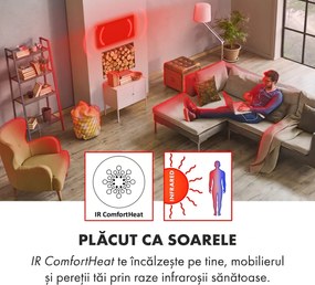 Klarstein Midnight Sun, încălzitor cu infraroșu de tavan, 130,5 x 70,5 cm, 800 W, alb