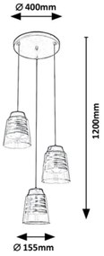 Lustra cu 3 pendule design modern Zenaida 3545 RX